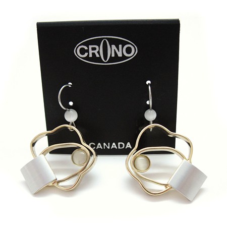 Light Grey 'Moonstone' Dangle Earrings by Crono Design - Click Image to Close